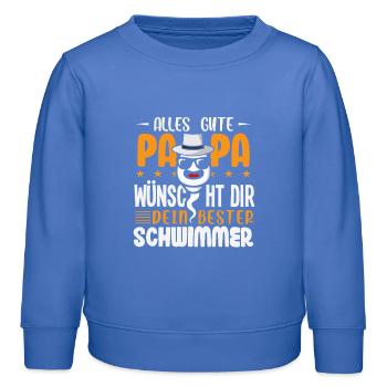 Alles Gute Papa wünscht dir dein bester Schwimmer - Kinder Organic Sweatshirt Mini Changer von Stanley/Stella - carolina Blue - Vorne - AI Model Kid Female (0cm)
