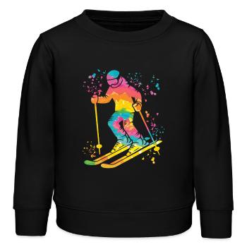 Alpine skiing Winter sports Nordic skiing - Kids Organic Sweatshirt by Stanley/Stella - black - Front - AI Model Kid Male (0cm)