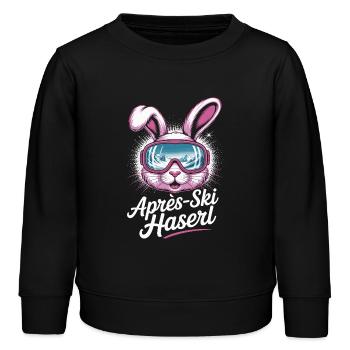 Apres Ski Haserl Hüttengaudi Skifahrerin Skihaserl - Kinder Organic Sweatshirt Mini Changer von Stanley/Stella - Schwarz - Vorne - AI Model Kid Male (0cm)