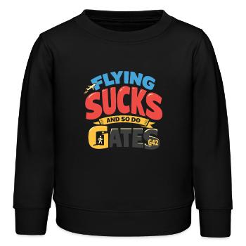 Reiseangst-humor, Flughafen-chaos, Fliegen Ist - Kinder Organic Sweatshirt Mini Changer von Stanley/Stella - Schwarz - Vorne - AI Model Kid Male (0cm)