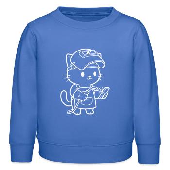 Kawaii Cat Welder - Kids Organic Sweatshirt by Stanley/Stella - carolina blue - Front - AI Model Kid Female (0cm)