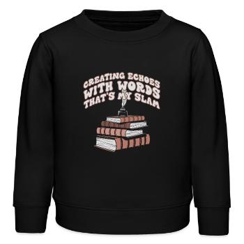 Echos durch Worte Slam-Stack - Kinder Organic Sweatshirt Mini Changer von Stanley/Stella - Schwarz - Vorne - AI Model Kid Male (0cm)
