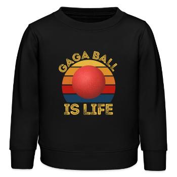 Gaga Ball Is Life, Retro Sunset - Sweat enfant bio Stanley/Stella - noir - Devant - AI Model Kid Male (0cm)
