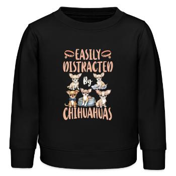 Chihuahua Chihuahueño Gemakkelijk - Kinder sweater biologisch Stanley/Stella - zwart - Voor - AI Model Kid Male (0cm)