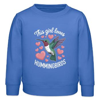 Dictons des colibris Cadeau amusant du colibri - Sweat enfant bio Stanley/Stella - carolina blue - Devant - AI Model Kid Female (0cm)