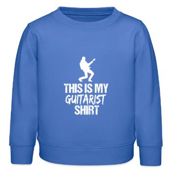C’est mon t-shirt guitariste Musicien drôle - Sweat enfant bio Stanley/Stella - carolina blue - Devant - AI Model Kid Female (0cm)