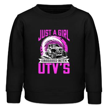 UTV Off Road Girl Woman 4 Wheeler Side by side - Kinder Organic Sweatshirt Mini Changer von Stanley/Stella - Schwarz - Vorne - AI Model Kid Male (0cm)