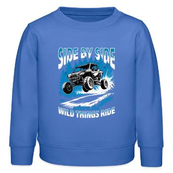 UTV Off Road 4 Wheeler Side by side - Kinder Organic Sweatshirt Mini Changer von Stanley/Stella - carolina Blue - Vorne - AI Model Kid Female (0cm)