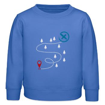 Adventure Trail Map Geocaching Graphic - Kinder Organic Sweatshirt Mini Changer von Stanley/Stella - carolina Blue - Vorne - AI Model Kid Female (0cm)