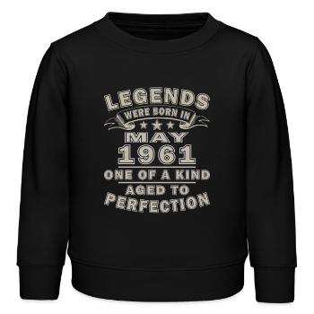 Legenden Mai 1961: Einzigartig gealtert - Kinder Organic Sweatshirt Mini Changer von Stanley/Stella - Schwarz - Vorne - AI Model Kid Male (0cm)