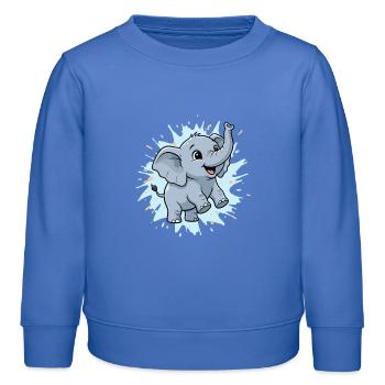 Süßer Elefant mit Farbspritzer - Kinder Organic Sweatshirt Mini Changer von Stanley/Stella - carolina Blue - Vorne - AI Model Kid Female (0cm)