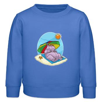Nilpferd Strand Sonnenschirm Sommer - Kinder Organic Sweatshirt Mini Changer von Stanley/Stella - carolina Blue - Vorne - AI Model Kid Female (0cm)