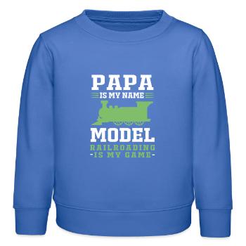 Maquettisme ferroviaire Fabricant de maquettes - Sweat enfant bio Stanley/Stella - carolina blue - Devant - AI Model Kid Female (0cm)