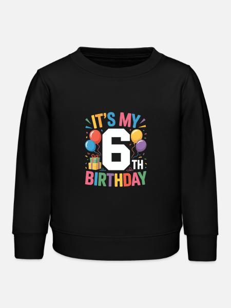 6th birthday - Kids Organic Sweatshirt by Stanley/Stella - black