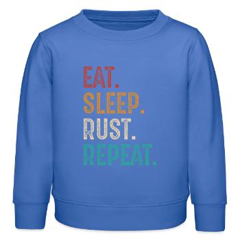 eat sleep rust repeat - Kids Organic Sweatshirt by Stanley/Stella - carolina blue - Front - AI Model Kid Female (0cm)