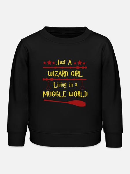 Wizard Girl - Kinder Organic Sweatshirt Mini Changer von Stanley/Stella - Schwarz