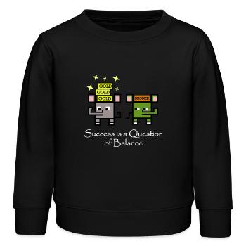 Bilanz des Erfolgs - Kinder Organic Sweatshirt Mini Changer von Stanley/Stella - Schwarz - Vorne - AI Model Kid Male (0cm)