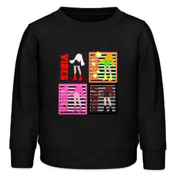 Weibliche Energie - Kinder Organic Sweatshirt Mini Changer von Stanley/Stella - Schwarz - Vorne - AI Model Kid Male (0cm)