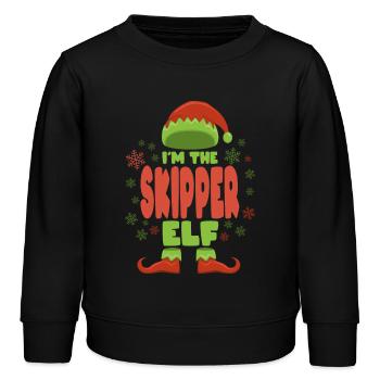 Skipper Christmas Elf - Kids Organic Sweatshirt by Stanley/Stella - black - Front - AI Model Kid Male (0cm)