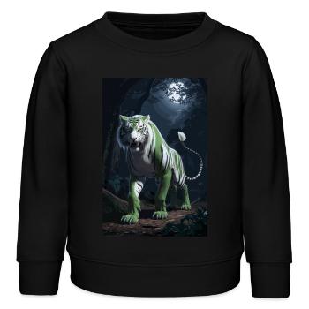 Grüner Tiger - Kinder Organic Sweatshirt Mini Changer von Stanley/Stella - Schwarz - Vorne - AI Model Kid Male (0cm)