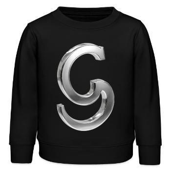 Chrome ,, S " Metallic - Kinder Organic Sweatshirt Mini Changer von Stanley/Stella - Schwarz - Vorne - AI Model Kid Male (0cm)