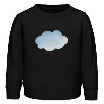 Temps nuageux bleu clair - Sweat enfant bio Stanley/Stella - noir - Devant - AI Model Kid Male (0cm)