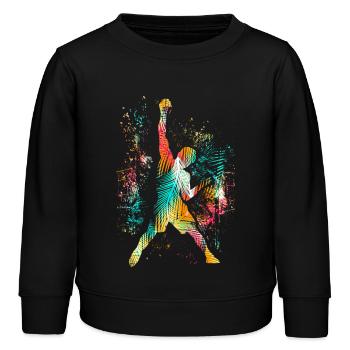 Klettern / Climbing / Freeclimbing Kletterer Berg - Kinder Organic Sweatshirt Mini Changer von Stanley/Stella - Schwarz - Vorne - AI Model Kid Male (0cm)
