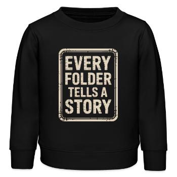 Chaque dossier raconte une histoire - Sweat enfant bio Stanley/Stella - noir - Devant - AI Model Kid Male (0cm)