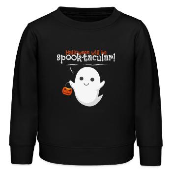Halloween Gespenst - Kinder Organic Sweatshirt Mini Changer von Stanley/Stella - Schwarz - Vorne - AI Model Kid Male (0cm)