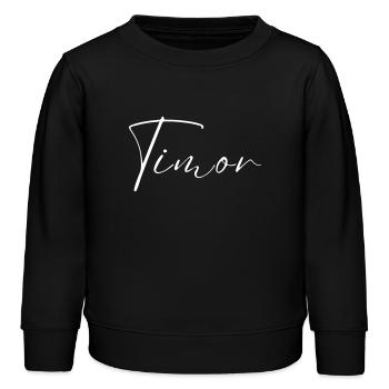 Timor Nom avec T Nom du garçon Naissance Baby Shower Garçon - Sweat enfant bio Stanley/Stella - noir - Devant - AI Model Kid Male (0cm)