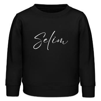 Selim Name with S Boy's Name Birth Baby Shower Boy - Kids Organic Sweatshirt by Stanley/Stella - black - Front - AI Model Kid Male (0cm)
