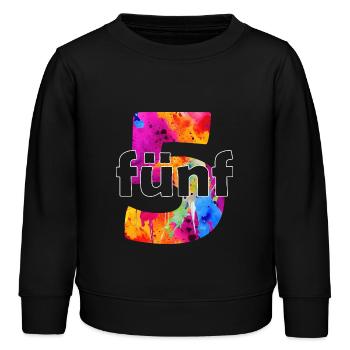 FÜNF 5 JAHRE JUNGE 5. GEBURTSTAG - Kinder Organic Sweatshirt Mini Changer von Stanley/Stella - Schwarz - Vorne - AI Model Kid Male (0cm)