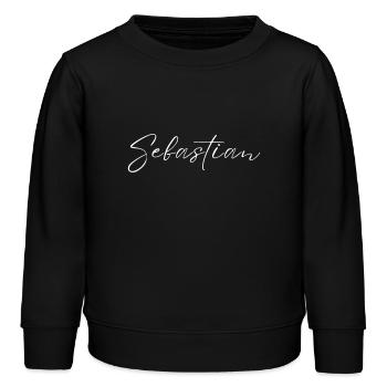 Sebastian Name mit S Jungenname Geburt Baby Shower - Kinder Organic Sweatshirt Mini Changer von Stanley/Stella - Schwarz - Vorne - AI Model Kid Male (0cm)