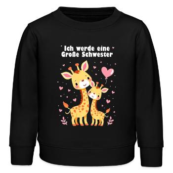 Ich werde große Schwester 2025 - Kinder Organic Sweatshirt Mini Changer von Stanley/Stella - Schwarz - Vorne - AI Model Kid Male (0cm)