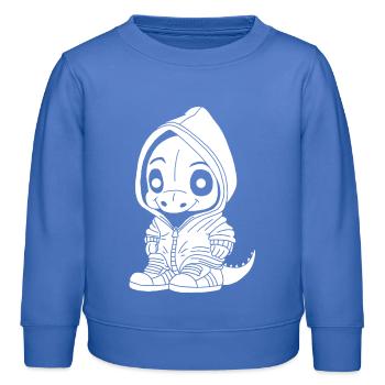Kleiner Dinosaurier (weiß) - Kinder Organic Sweatshirt Mini Changer von Stanley/Stella - carolina Blue - Vorne - AI Model Kid Female (0cm)