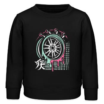 JDM Drift Felge – Tuning & Racing Kunst - Kinder Organic Sweatshirt Mini Changer von Stanley/Stella - Schwarz - Vorne - AI Model Kid Male (0cm)