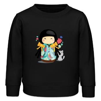 1 - Sweat enfant bio Stanley/Stella - noir - Devant - AI Model Kid Male (0cm)