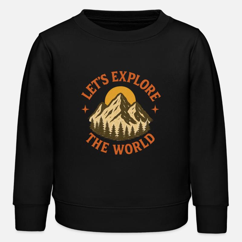 Explorons le monde - Sweat enfant bio Stanley/Stella - noir