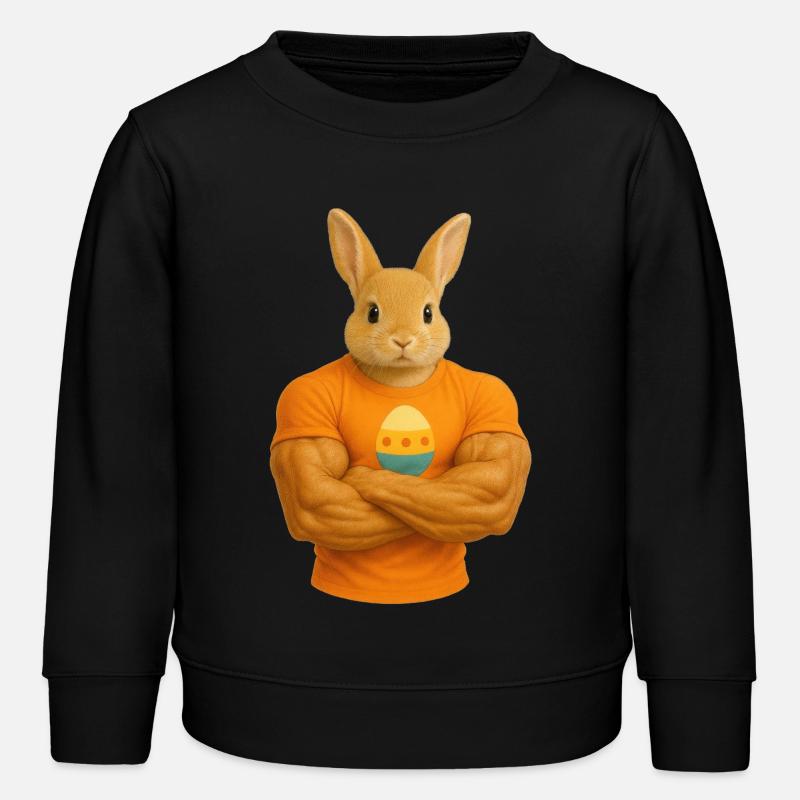 Lapin de Pâques avec des muscles - Drôle - Sweat enfant bio Stanley/Stella - noir