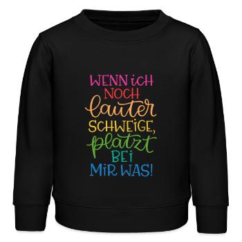 Lauter Schweigen Regenbogen - Kinder Organic Sweatshirt Mini Changer von Stanley/Stella - Schwarz - Vorne - AI Model Kid Male (0cm)