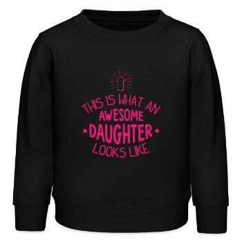 Awesome Daughter - Kinder Organic Sweatshirt Mini Changer von Stanley/Stella - Schwarz - Vorne - AI Model Kid Male (0cm)