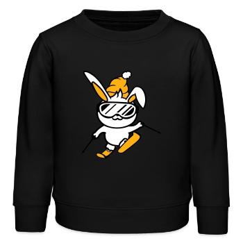 Hase Skibrille Skihase Skifahren Ski Brille Mütze - Kinder Organic Sweatshirt Mini Changer von Stanley/Stella - Schwarz - Vorne - AI Model Kid Male (0cm)