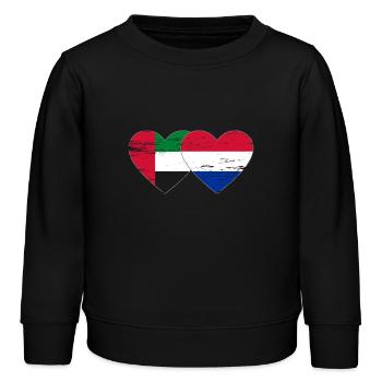 Émirats arabes unis Hollande Drapeau Coeur - Sweat enfant bio Stanley/Stella - noir - Devant - AI Model Kid Male (0cm)