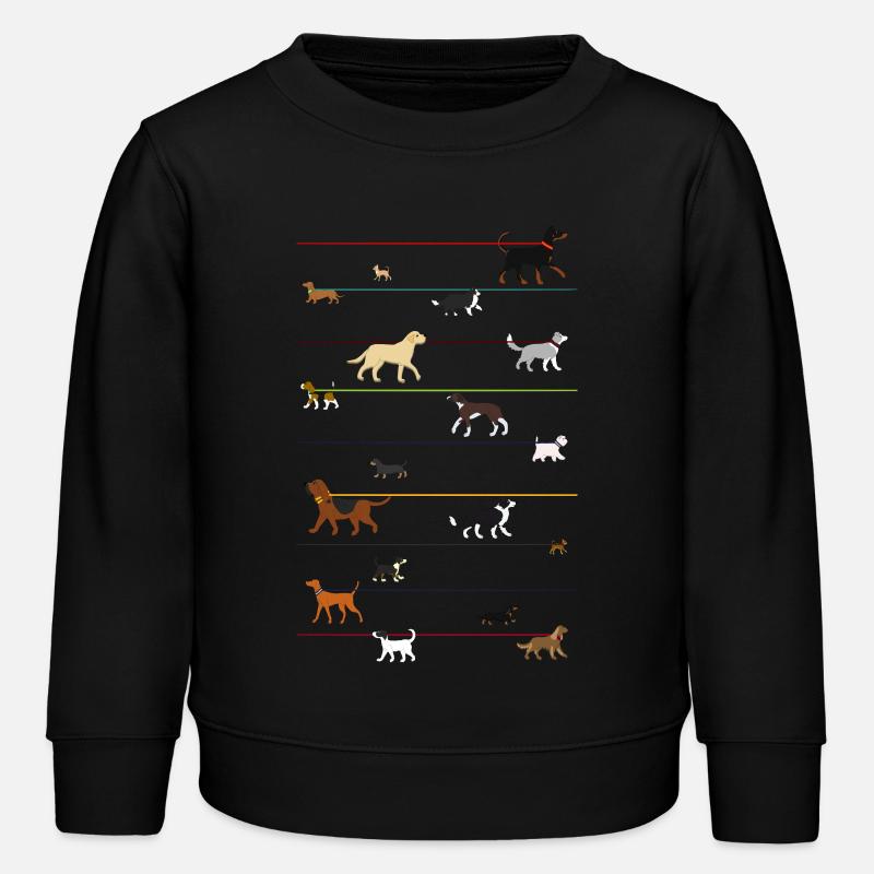 Dogs on a leash 1 - Kids Organic Sweatshirt by Stanley/Stella - black