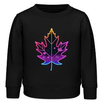Feuille d’érable - Sweat enfant bio Stanley/Stella - noir - Devant - AI Model Kid Male (0cm)