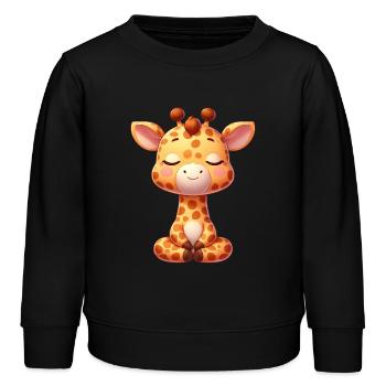 Süße Giraffe Yoga Meditation Entspannung Chill - Kinder Organic Sweatshirt Mini Changer von Stanley/Stella - Schwarz - Vorne - AI Model Kid Male (0cm)