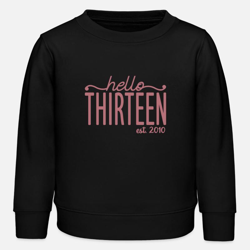 Hello Thirteen Est. 2010 Mignon 13ème anniversaire Cadeau - Sweat enfant bio Stanley/Stella - noir