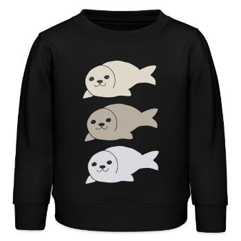 robbe triple - Kids Organic Sweatshirt by Stanley/Stella - black - Front - AI Model Kid Male (0cm)