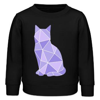 Geometric Cat Lavender - Kids Organic Sweatshirt by Stanley/Stella - black - Front - AI Model Kid Male (0cm)
