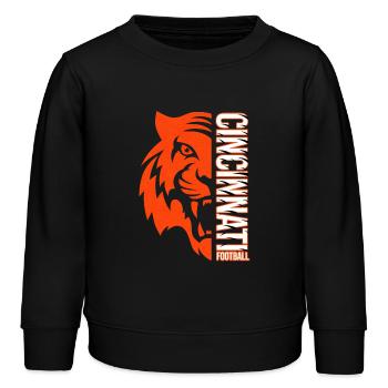 Cincinnati Football – Tiger Power Design - Sweat enfant bio Stanley/Stella - noir - Devant - AI Model Kid Male (0cm)